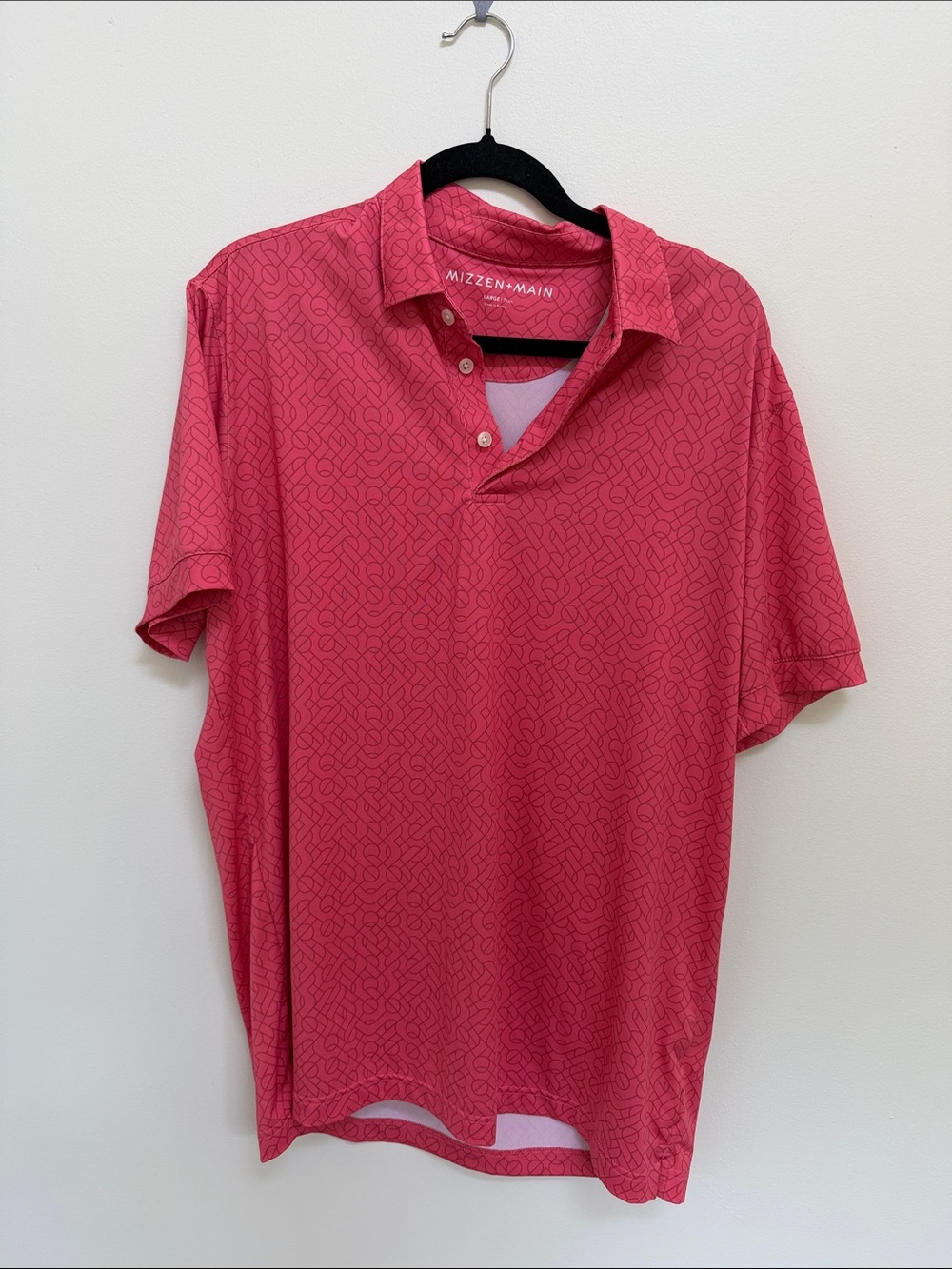 Mizzen+Main Men's Pink Short Sleeve Golf Polo